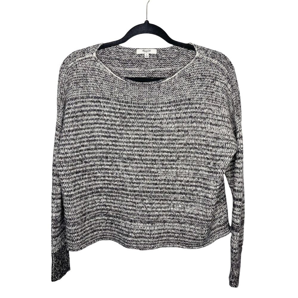 MADEWELL / Theadmix Boatneck black gray pullover sweater / S